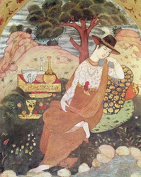 Prinsessa istuu puutarhassa, Safavid-dynastia